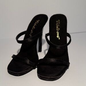 Elegant Black Double Strap Heels